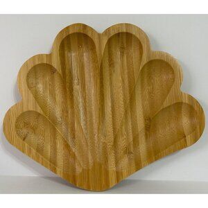Beachly Bamboo Bombshell Shell Tray Charcuterie Trinket Dish Beach Ocean Party